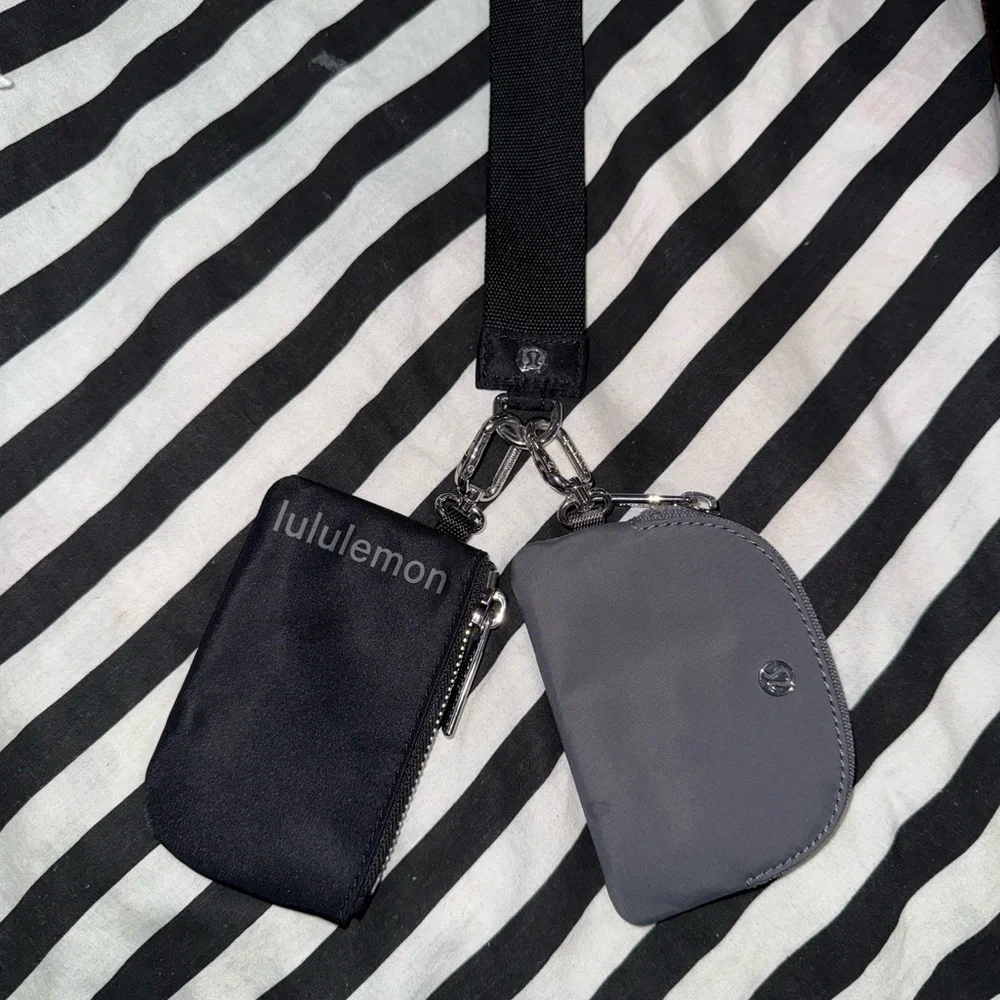 Lululemon Athletica Black and Gray Pouch Set